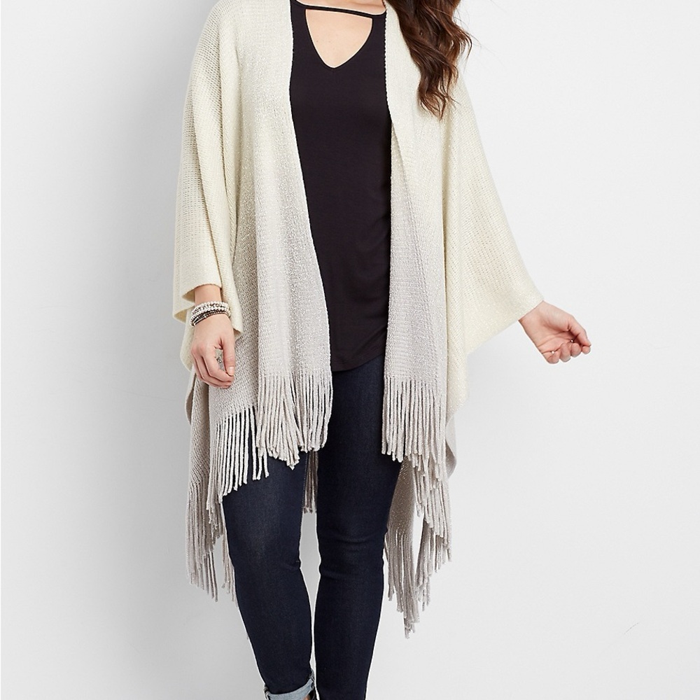 Bundle- 2 Metallic Ombré Knit Ruanas/Cardigans